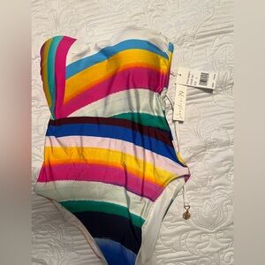 NWT Sunshine 79 MIO bandeau 🌈One Piece Bathing Suit Size 8 Criss Cross back